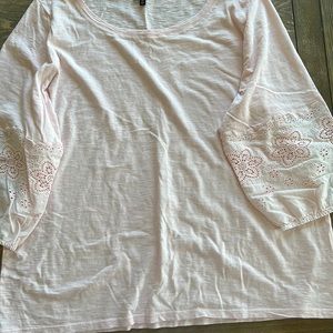 Baby pink, quarter sleeve cotton shirt